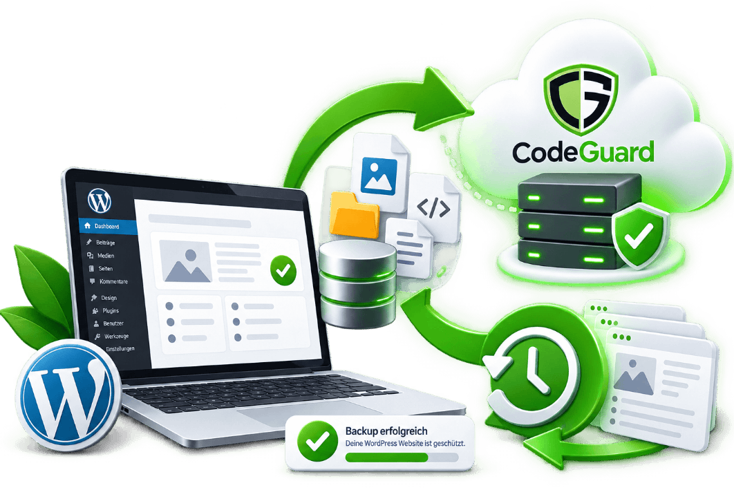 WordPress Backup mit CodeGuard – Website, Dateien und Datenbank automatisch extern sichern und wiederherstellen