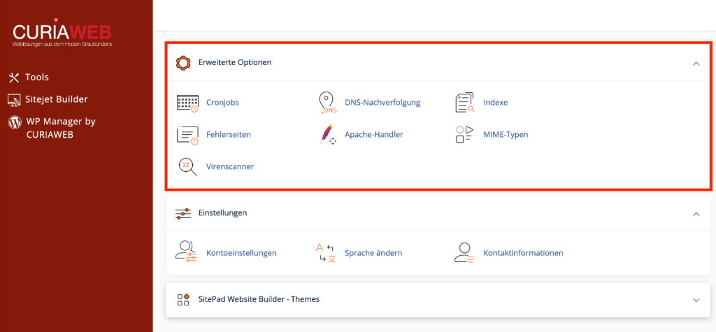 cPanel Erweiterte Optionen: Cronjobs, Fehlerseiten, MIME-Typen & Co. erklärt