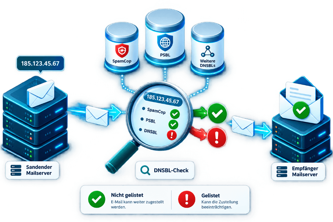 IP Blacklist Check eines Mailservers über DNSBL und Spam-Listen